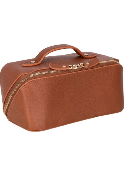 Ella Kadın Seyahat Kozmetik Bakım Makyaj Çantası Organizer Tan Rengi indirimleri