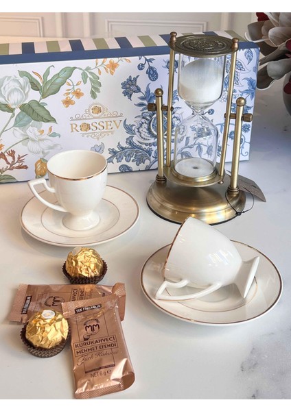Hediyelik Dekoratif Kumsaati & 2 Kişilik Fincan Takımı