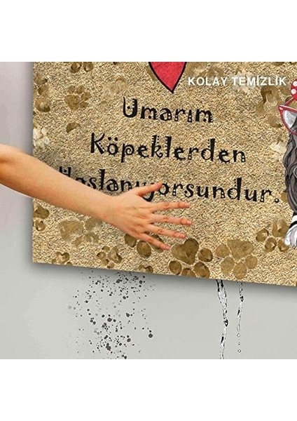 Tasarımlı Dekoratif Kapı Önü Paspas, Dış Mekan/ev Içi/ /mutfak/yatak Odası/giriş Paspasları (Umarım Köpeklerden Hoşlanıyorsundur, 45X70) fiyatları