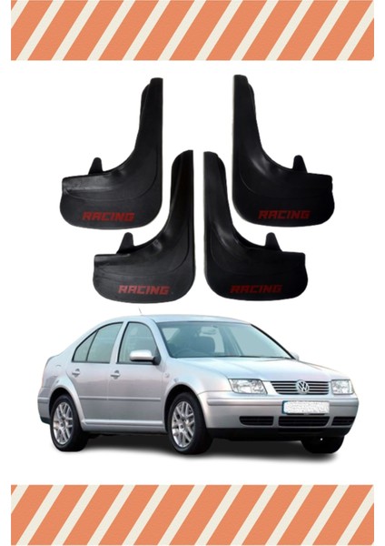 Volswagen Bora Racing Yazılı 4'lü Tozluk Çamurluk Paçalık