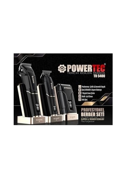 TR-5400 Saç & Sakal & Günlük Tıraş & Ense Çizim Profesyonel Berber Tıraş Makinesi 3&apos;lü Set fiyatları