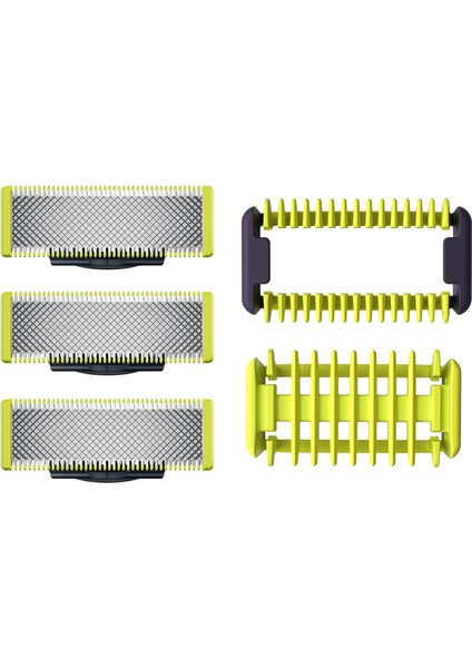 Philips Oneblade 3&apos;lü Yedek Bıçak ve Vücut Bakım Kiti, 3 Adet Yedek Bıçak, Cilt Koruması, Vücut Tarağı, Tüm Oneblade Modelleriyle Uyumlu, 4 Aya Kadar Dayanıklı Bıçaklar, QP630/51 modelleri