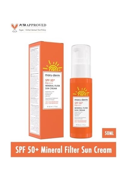 Maruderm Spf 50+ Mineral Filtreli Güneş Kremi 50 ml