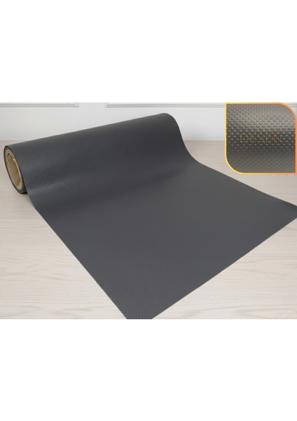 48 cm x 5 Metre Antrasit Kabartma Nokta Desenli Çekmece İçi Kaydırmaz Halı, çekmece halısı