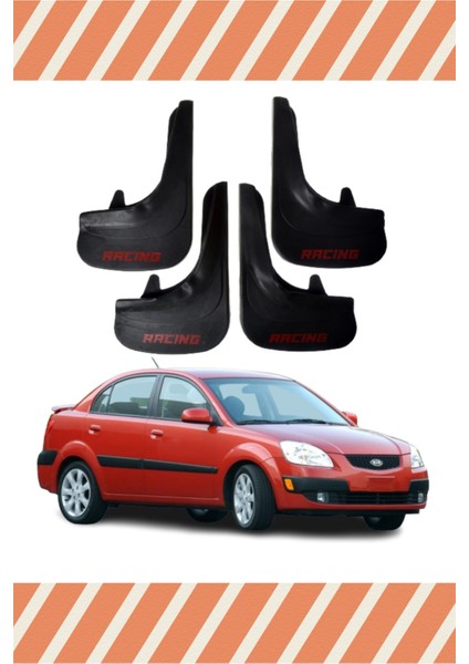 Kia Rio 2006-2011 Racing Yazılı 4'lü Tozluk Çamurluk Paçalık