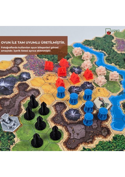 Kingdom Builder Oyunu Uyumlu Özel Tasarım Köy ve Kale Seti fiyatları