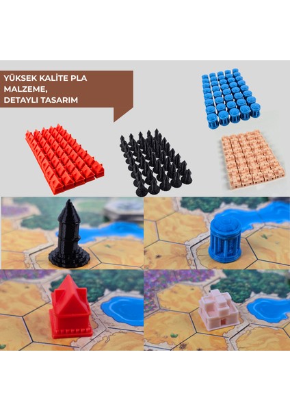Kingdom Builder Oyunu Uyumlu Özel Tasarım Köy ve Kale Seti fırsatları