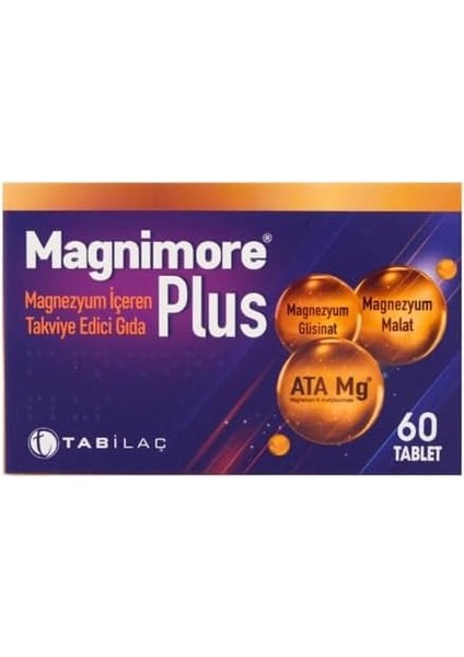 Magnimore Plus Magnezyum 60 Tablet N-Asetil Taurinat Bisglisinat Malat fiyatları
