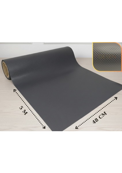 48 cm x 5 Metre Antrasit Kabartma Nokta Desenli Çekmece İçi Kaydırmaz Halı, çekmece halısı modelleri