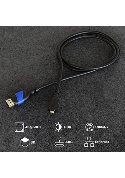 – 2m – Micro-Hdmı Kablosu (Hdmı – Micro-Hdmı, Iki Yönlü – Ultra Hd Için 4 K @ 60Hz – Ethernet ile Yüksek Hız – Tabletler/kameralar/raspberry Pi Için, Siyah) fiyatları