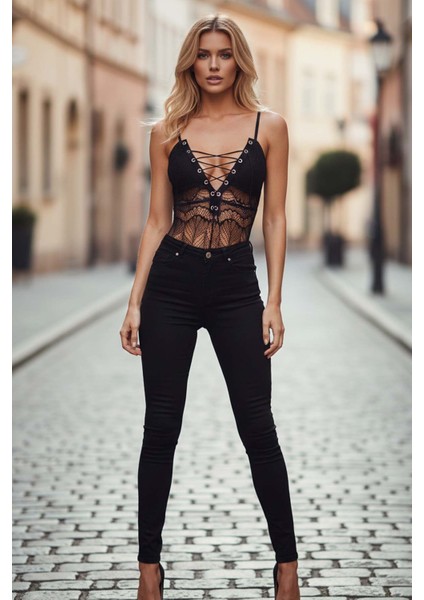 Dantel İşlemeli Siyah Şık Body Gecelik fiyatları