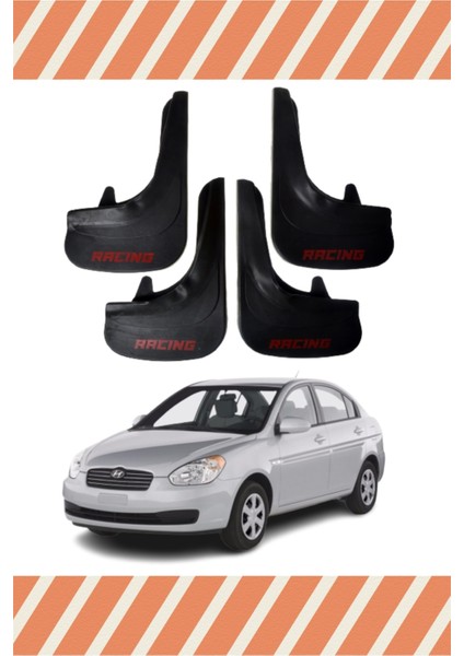 Hyundai Accent Era Racing Yazılı 4'lü Tozluk Çamurluk Paçalık