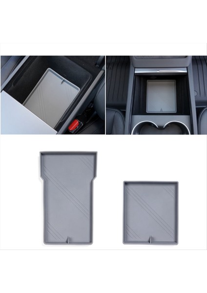 Tesla Model 3 Için Highland 2024 Merkez Konsol Organizatör Tepsi Pad Silikon Kolçak Saklama Kutusu Alt Alt Mat Gri (Yurt Dışından) fiyatları