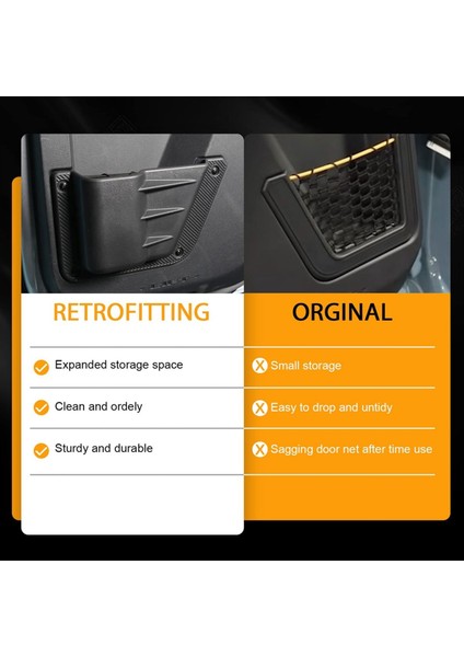 Ford Bronco 2021-2024 Için Kapı Depolama Cepleri Kapı Tarafı Organizatör Depolama Genişletme Aksesuarları Arka Kapı (Yurt Dışından) fiyatları