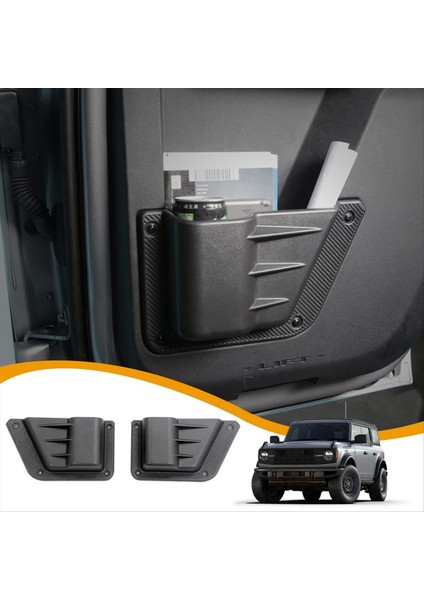 Ford Bronco 2021-2024 Için Kapı Depolama Cepleri Kapı Tarafı Organizatör Depolama Genişletme Aksesuarları Arka Kapı (Yurt Dışından) indirimleri