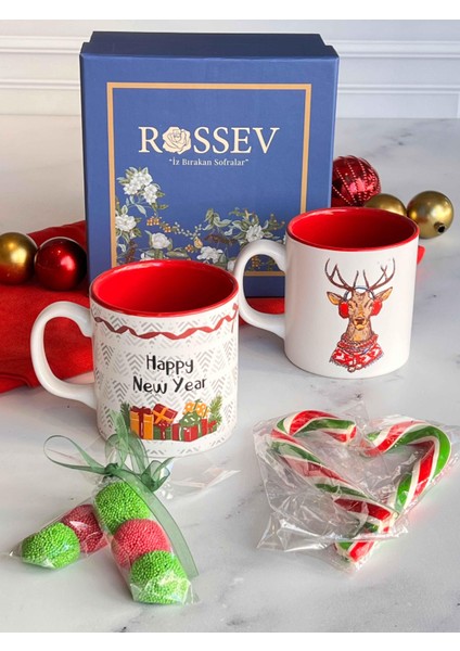 Hediyelik Christmas Red 2 Kişilik Özel Hediye Kutulu Kupa Takımı fiyatları