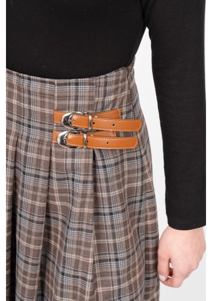 Royal Plaid Slit Skirt – Ekose Premium Long Skirt 6831