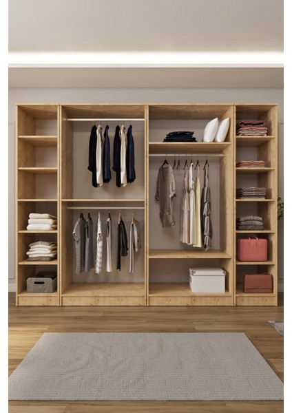 Ases ESL532 Geniş Gardırop 6 Kapaklı Derin 13 Adet Derin Raf 3 Adet Askılık fiyatları