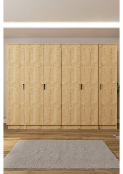 Ases ESL532 Geniş Gardırop 6 Kapaklı Derin 13 Adet Derin Raf 3 Adet Askılık modelleri