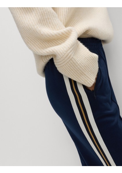 Pamuk Karışımlı Retro Yan Şeritli Jogger Pantolon fırsatları