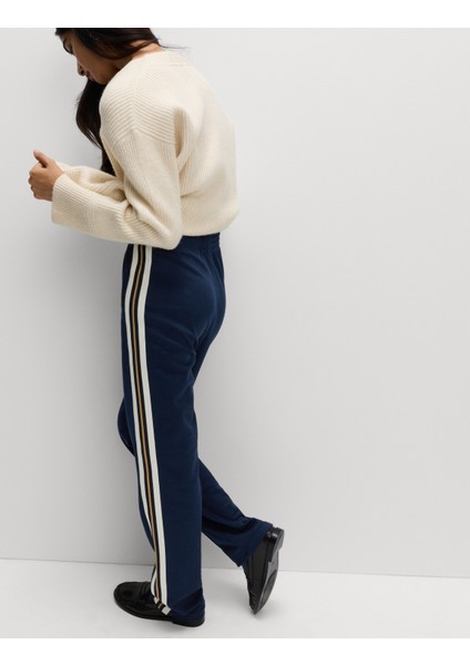 Pamuk Karışımlı Retro Yan Şeritli Jogger Pantolon