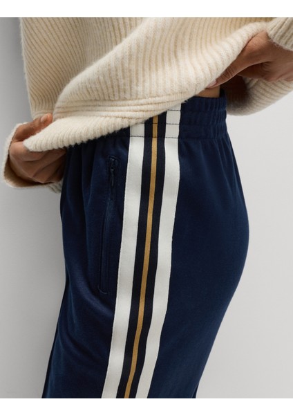 Pamuk Karışımlı Retro Yan Şeritli Jogger Pantolon
