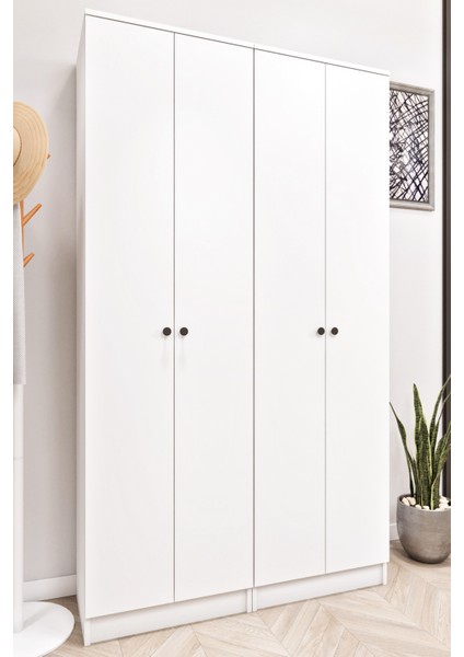 Ases ESL632 Modern Portmanto 4 Kapaklı Raflı Askılı Ayakkabılık Vestiyer Beyaz fiyatları