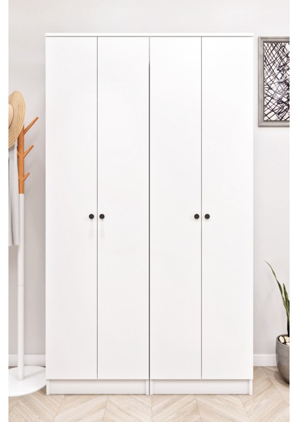 Ases ESL632 Modern Portmanto 4 Kapaklı Raflı Askılı Ayakkabılık Vestiyer Beyaz modelleri