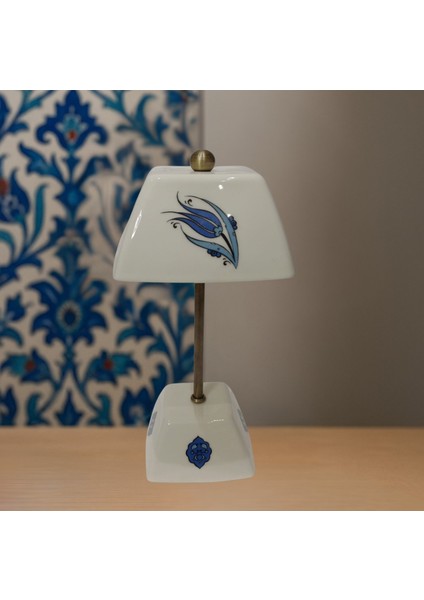 Abajur-Masa ve Gece Lambası-Dekoratif-Şeffaf Porselen-El Yapımı-Porselen Şapkalı-Krem Gövde