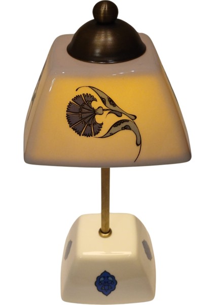 Abajur-Masa ve Gece Lambası-Dekoratif-Şeffaf Porselen-El Yapımı-Porselen Şapkalı-Krem Gövde fırsatları