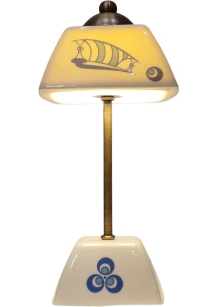 Abajur-Masa ve Gece Lambası-Dekoratif-Şeffaf Porselen-El Yapımı-Porselen Şapkalı-Krem Gövde fiyatları