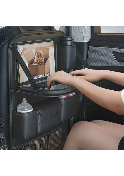 Araba Arka Koltuk Çantası Çok Cep Koltuk Geri Depolama Çantası Katlanabilir Yemek Masa Rafı Büyük Kapasiteli Depo Çantası (Yurt Dışından) fiyatları