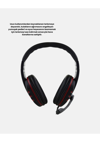 Profesyonel Gaming Kulaklık – Mikrofonlu, Yumuşak Pedli, Stereo Ses Kalitesi, Tere Dayanıklı indirimleri