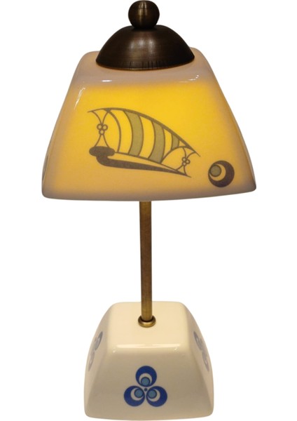 Abajur-Masa ve Gece Lambası-Dekoratif-Şeffaf Porselen-El Yapımı-Porselen Şapkalı-Krem Gövde fırsatları