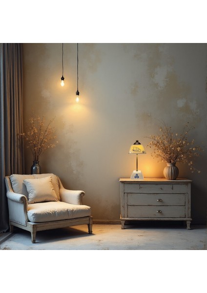 Abajur-Masa ve Gece Lambası-Dekoratif-Şeffaf Porselen-El Yapımı-Porselen Şapkalı-Krem Gövde