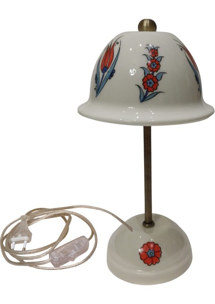 Abajur-Masa ve Gece Lambası-Dekoratif-Şeffaf Porselen-El Yapımı-Porselen Şapkalı-Krem Gövde modelleri