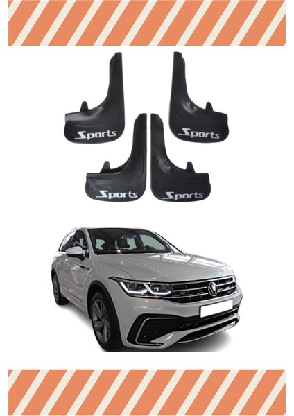 Volswagen Tiguan Tüm Kasalar Sports Yazılı 4'lü Tozluk Çamurluk Paçalık
