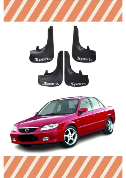 Mazda 323 Sports Yazılı 4'lü Tozluk Çamurluk Paçalık
