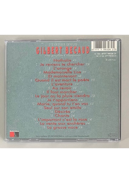 Gilberd Becaud Die Grossen Erfolge CD (Orijnal 1992 Dönem Baskı Cd) fiyatları
