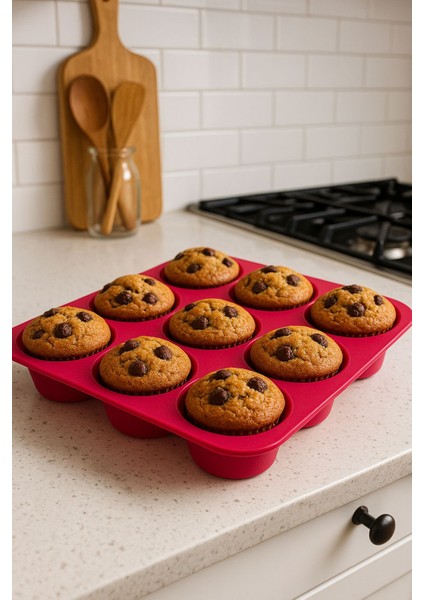9'lu Muffin Kek Kalıbı-Silikon fırsatları