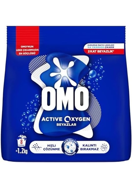 Omo Active Oxygen Toz Çamaşır Deterjanı Beyazlar Için, 1.2 kg