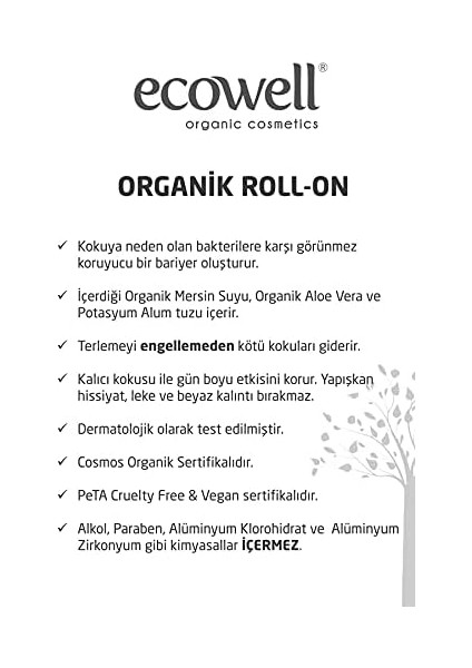 Ecowell Organik Roll-On Kadin 75ML modelleri