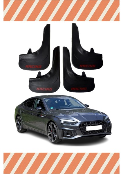 Audi A5 Racing Yazılı 4'lü Tozluk Çamurluk Paçalık