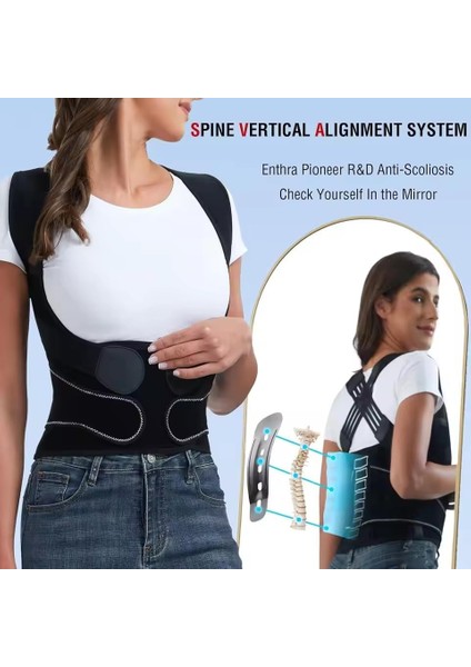 Akselife Balenli Siyah Dik Duruş Korsesi Kadın Erkek Omuz Bel Sırt Korsesi Kambur Önleyici Korse modelleri