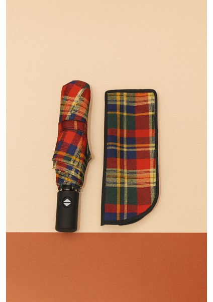 Kırmızı Ekoseli Unisex Otomatik Fonksiyonlu Lüx Şemsiye fiyatları