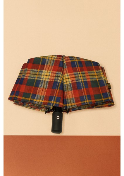 Kırmızı Ekoseli Unisex Otomatik Fonksiyonlu Lüx Şemsiye modelleri