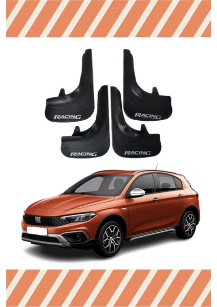 Fiat Egea Cross Tüm Kasalar Racing Yazılı 4'lü Tozluk Çamurluk Paçalık