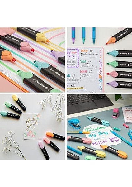 Job 150 Pastel Fosforlu (Turkuaz, Nane, Leylak, Pembe, Şeftali, Vanilya) 6&apos;lı Kutu modelleri