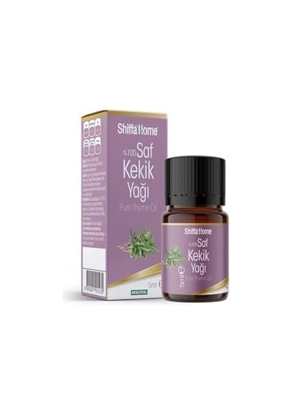 Shiffa Home Kekik Yağı 5 ml –%100 Saf Içilebilir Uçucu Yağ – Antiseptik, Doğal Bağışıklık Desteği ve Sindirimi Destekler – Soğuk Buhurdanlık ve Cilt Bakımına Uygun