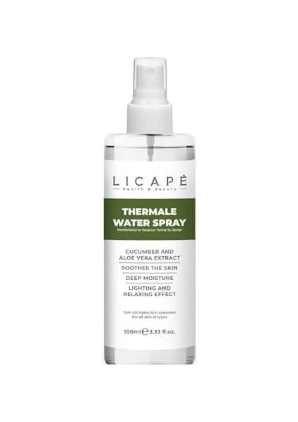 Licape Nemlendirici ve Yatıştırıcı Termal Su Spreyi 100ML